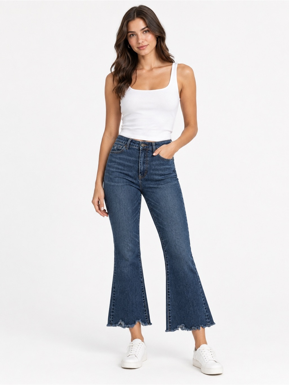 Velvet Heart Dark Blue High-Rise Flare Jeans